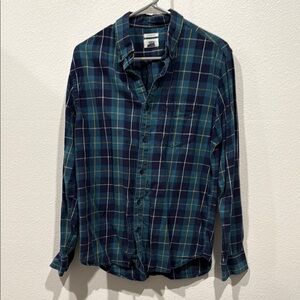 Men's Blue Plaid Shirt